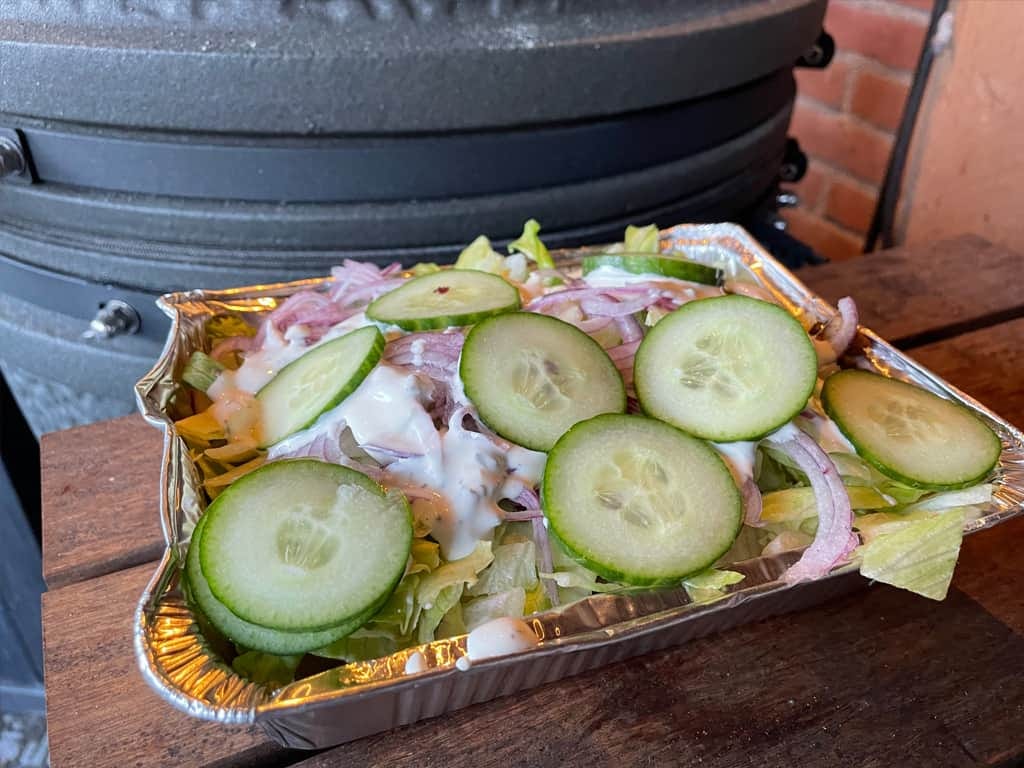 kapsalon kipshoarma op de barbecue